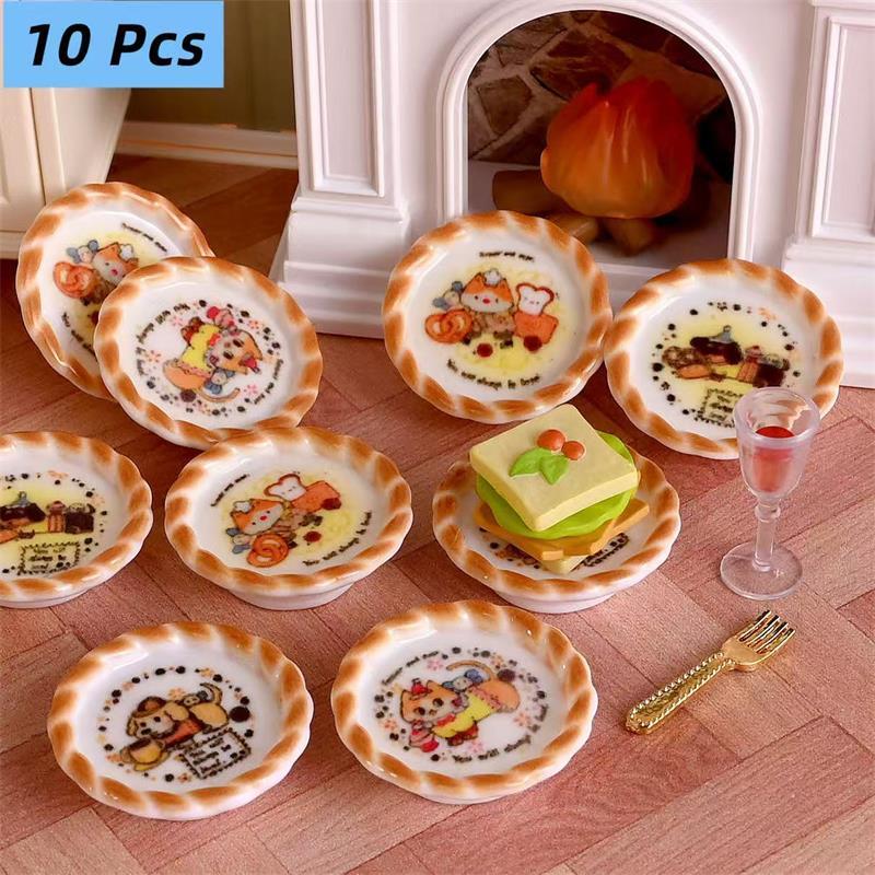 Kids Toys Play - 10개 세트 인형집 미니어처 강아지 프린트