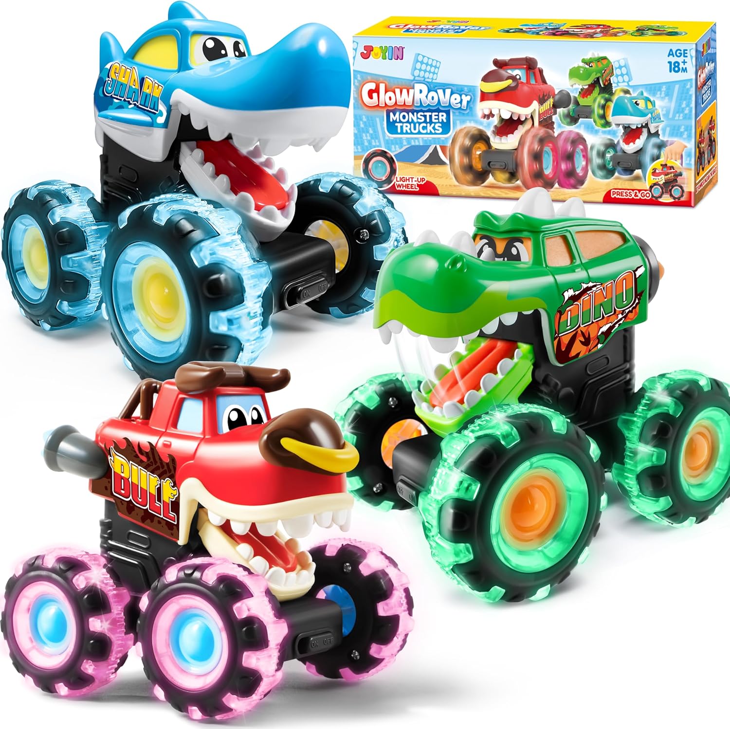 조이피 3팩 몬스터 트럭 장난감 모션 활성화 라이트업  - Kids Toys Boys 리뷰 및 가격