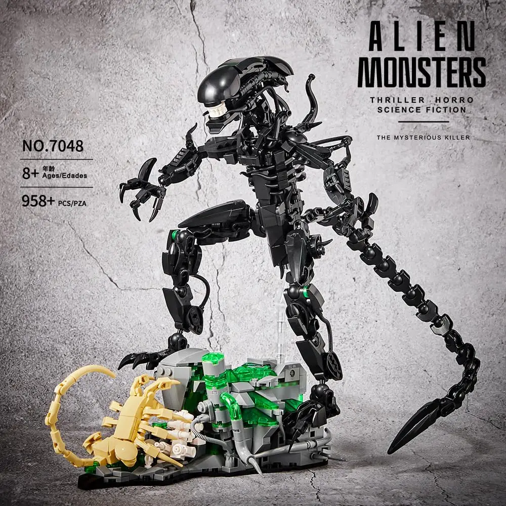 MOC 7048 에일리언 몬스터 빌딩 블록 세트 제노모 - Xenomorph Kids Toys 리뷰 및 가격