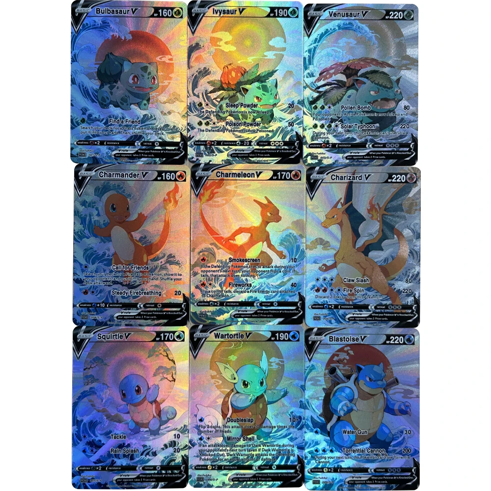 9개/세트 DIY 애니메이션 PTCG 컬렉션 카드 영어 - Card Game Kids 리뷰 및 가격