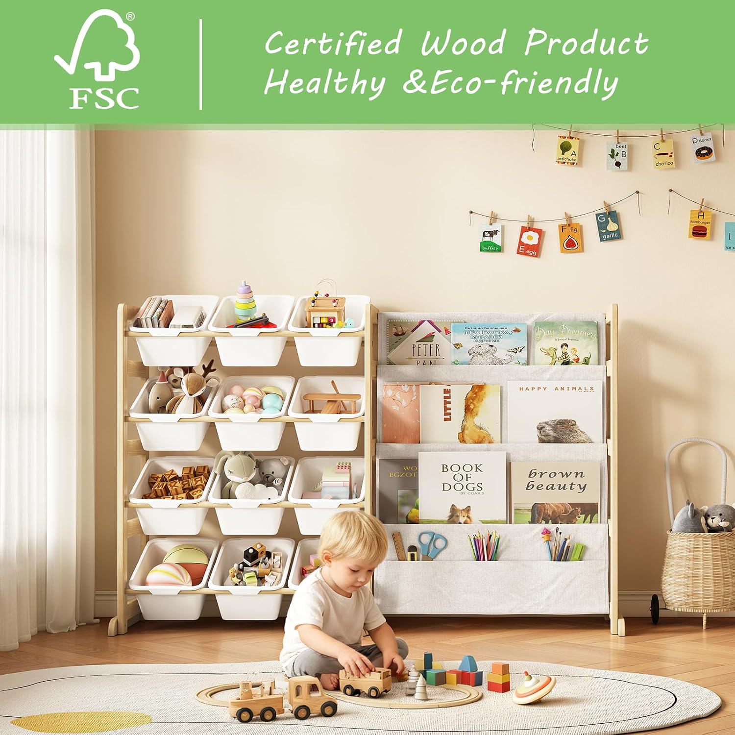단단한 소나무 원목으로 제작된 어린이 장난감 수납 정리 - Kids Toys In Store 리뷰 및 가격
